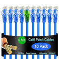 Cat6 Ethernet Cable 0.5 ft - 10G Network Patch Cable by Lysymixs
