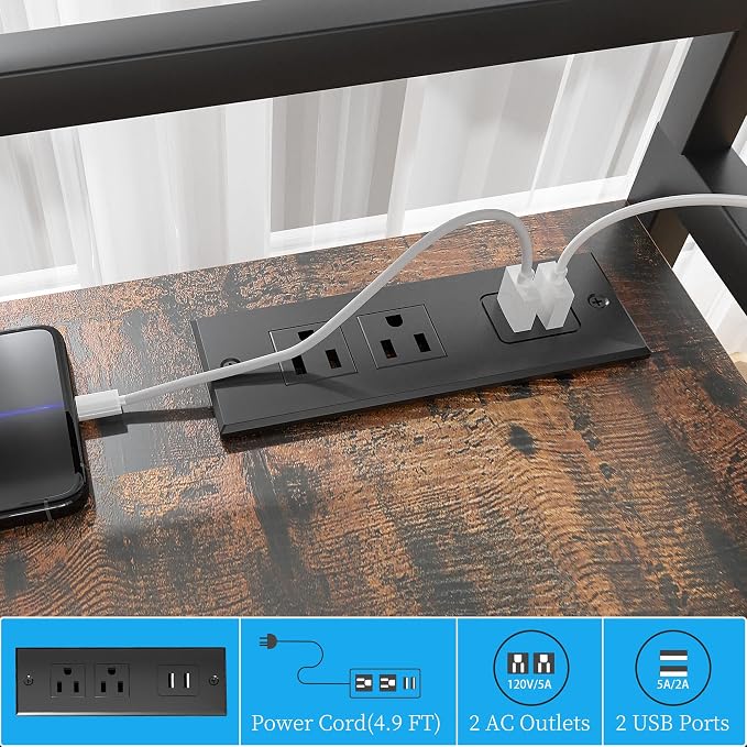 Kepproty 3D Printer Stand with Power Outlet, Rolling Storage Cart w/Filament - Image 3