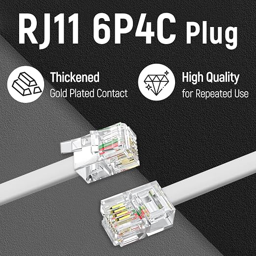 Uvital Phone Extension Cord 33Ft, Telephone Cable - Image 5