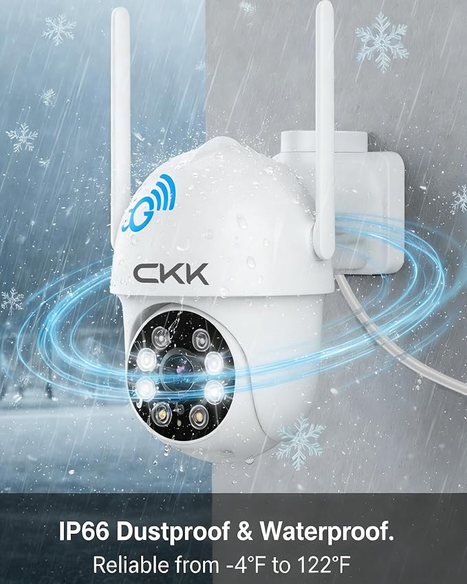 CKK 2K Security Cameras Outdoor 4Pack, 2.4G/5G WiFi Home Security Cameras - Image 8