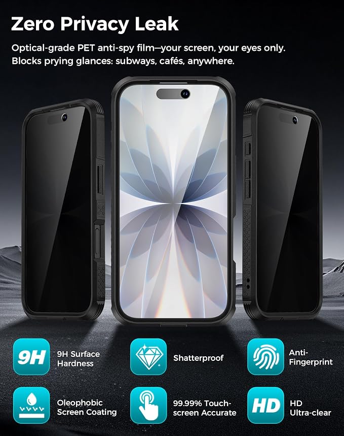 Goton for iPhone 17 Case with Privacy Tempered Glass Screen Protector & Camera - Image 5