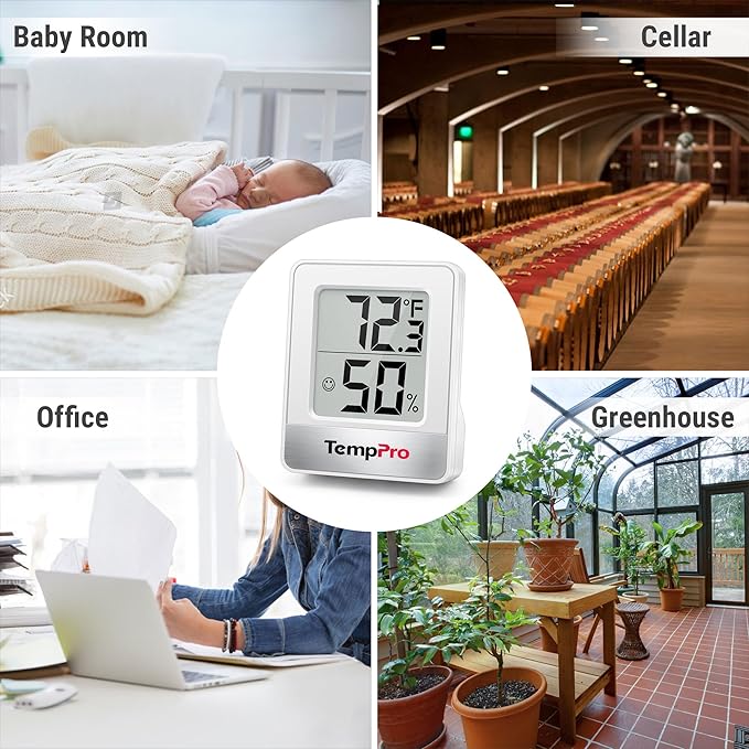 TempPro TP49 4 Pieces Digital Hygrometer Indoor Thermometer Humidity Meter Mini - Image 6