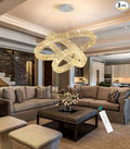 HAIXIANG Modern Glam Chandelier Crystal LED Remote Rings Chandelier Adjustable by HAIXIANG