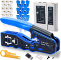 RJ45 Crimp Tool Kit Pass Through Ethernet Crimper by Helovmine