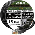 Jadaol Cat 6 Ethernet Cable 15ft, Outdoor&Indoor, 10Gbps Support Cat8/7 Network by Jadaol