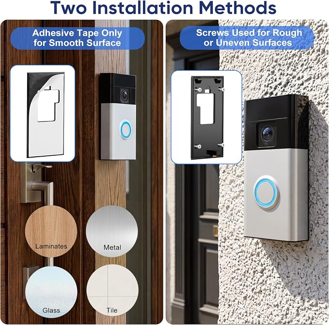 No Drilling Doorbell Mount for Ring Battery Doorbell, Adhesive Camera Door - Image 3