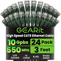 GEARit Cat 6 Ethernet Patch Cables 3 ft Green, CAT6 High Speed 24AWG 10Gbps by GEARit