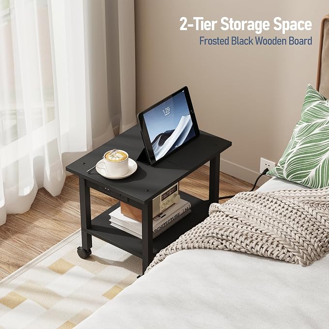TUTOTAK 2 Tier Printer Stand, Rolling Printer Cart - Image 7