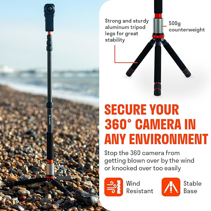 Monopod Pro Carbon Fiber Edition 360 Camera Stand, Compatible - Image 4