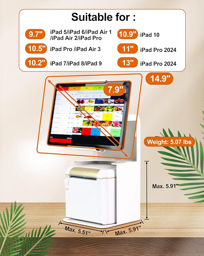 Zywell Tablet Kiosk TS32 White Stand - Image 5