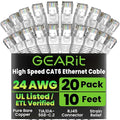 GEARit Cat 6 Ethernet Cable Cat6 Network Patch, Snagless Cord, Internet by GEARit