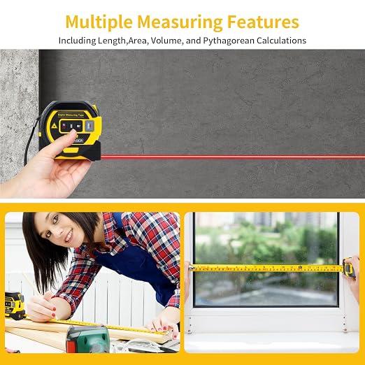 5m/16ft Digital Laser Tape Measure, WTWD 100m/328ft Laser Distance Measure - Image 5