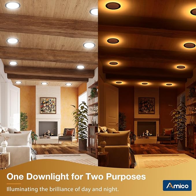 Amico 12 Pack Black 6 Inch 5CCT LED Recessed Ceiling Light - Image 2