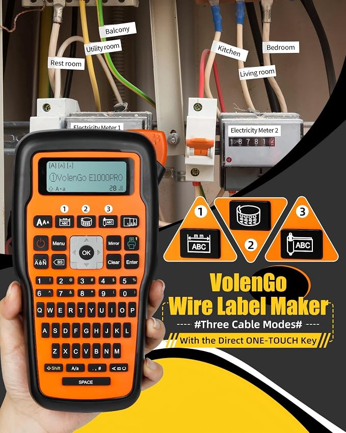 Label Maker Machine with-Tape, Heat Shrink Label Maker Waterproof-Labels - Image 2