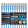 CableGeeker Patch Cables Cat6a 5ft Slim, Cat6 Ethernet Patch Cable 10G Support by CableGeeker
