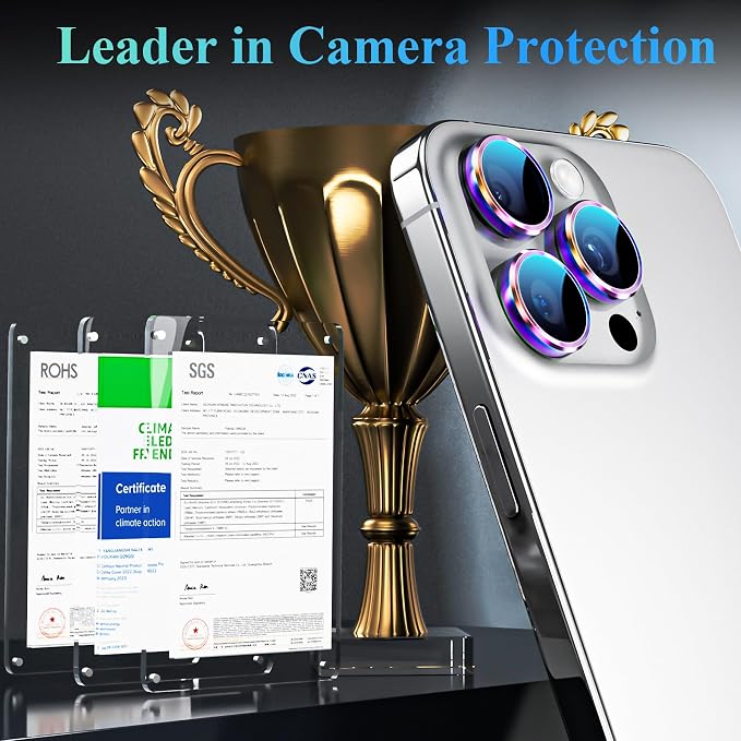 YWXTW Camera Lens Protector for iPhone 16 Pro/iPhone 16 Pro Max, Tempered Glass - Image 2