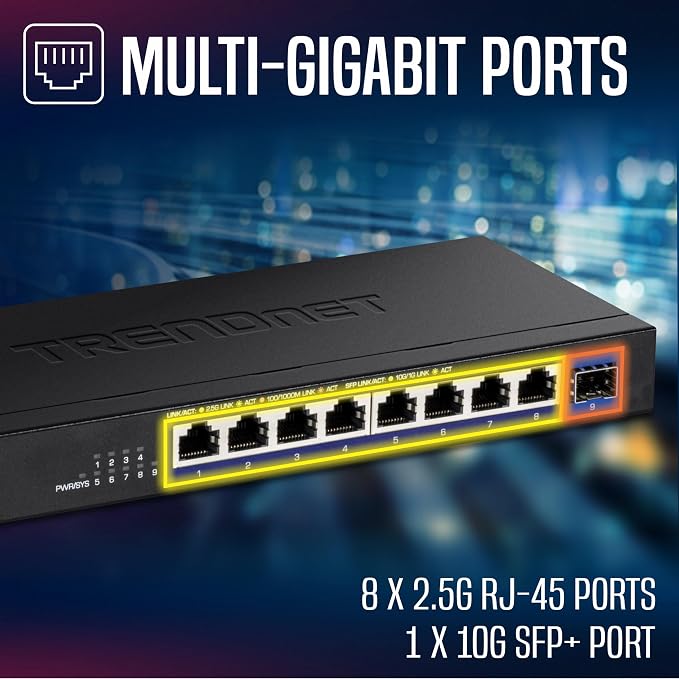 TRENDnet 9-Port Unmanaged 2.5G Switch - Image 6