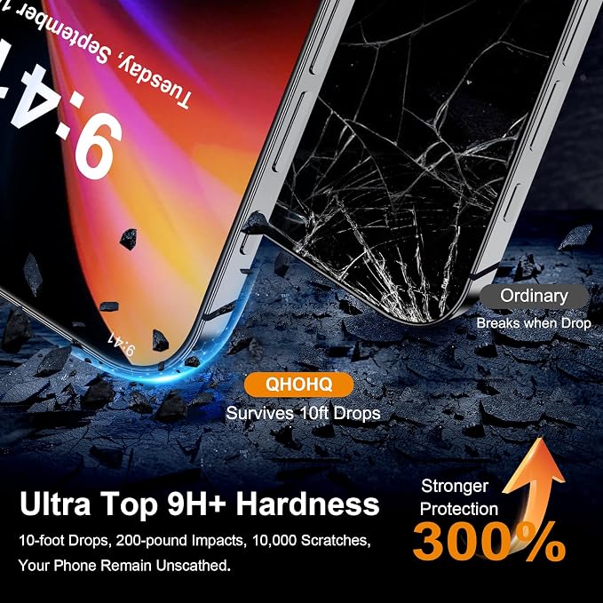 QHOHQ for iPhone 16 Plus Privacy Screen Protector + Camera Lens Protector - Image 4