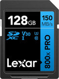 Lexar 128GB High-Performance 800x PRO SD Card, by Lexar