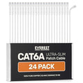 Everest Ultra Slim Cat6a Ethernet Patch Cables 15ft White by EverestMediaSolutions