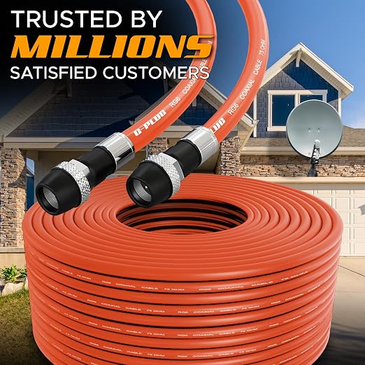 G-PLUG RG6 Coaxial Cable 50FT – Triple Shielded, Waterproof, 75 Ohm - Image 5