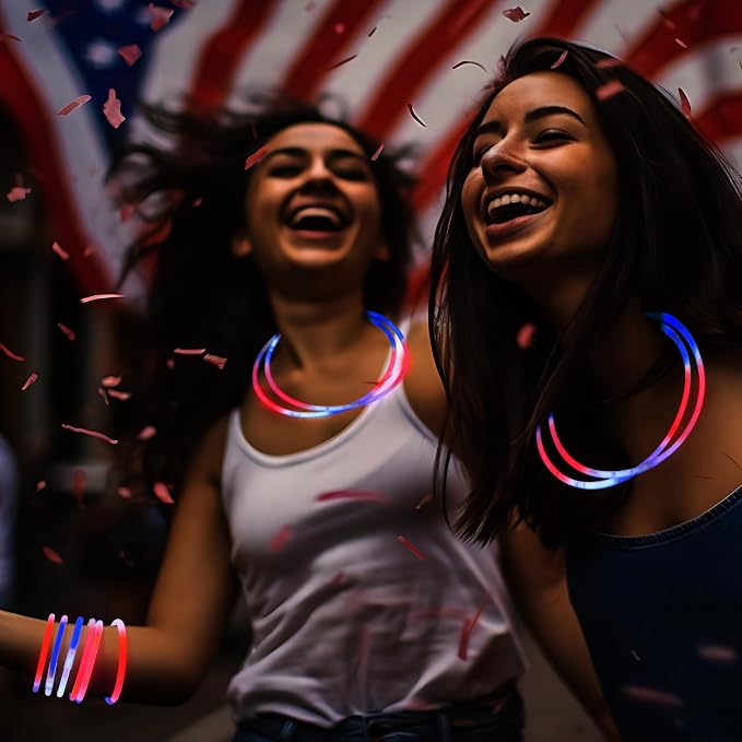 JOYIN 72 Pcs July 4th Glow Sticks Bulk - Image 7