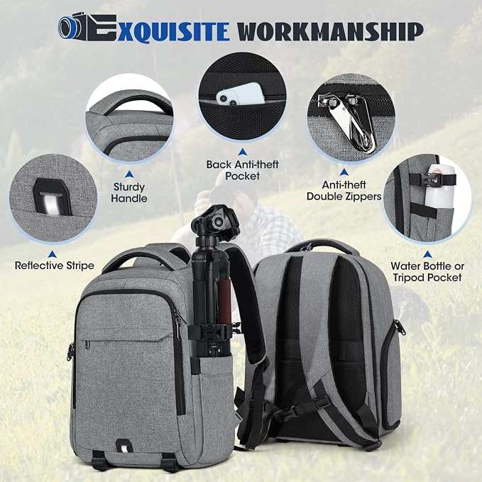 Camera Backpack Camera Bag for Photographers DSLR SLR Mirrorless Camera Cases - Image 8