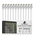 1 Foot Cat6 Patch Cables, Solid Pure Copper Patch Cord, Cat 6 Ethernet Cable by CatBose