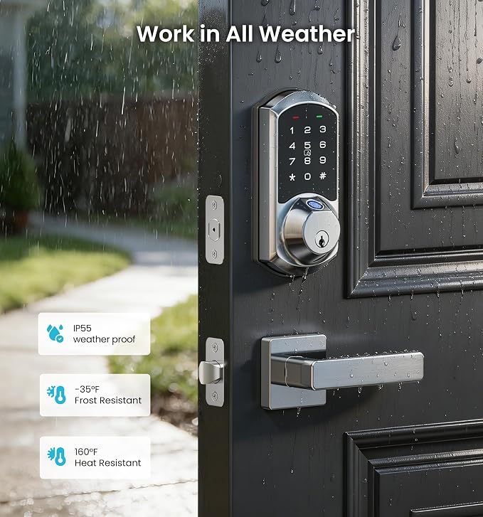 Veise VE07 Fingerprint Smart Door Lock, 7-in-1 Keyless Entry Deadbolt - Image 11