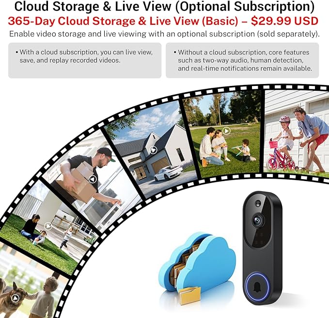 Orbitell 1080p Wireless Wi-Fi Video Doorbell Camera - Image 5