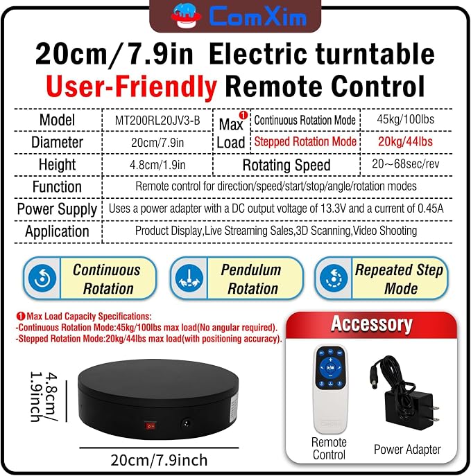 Remote Motorized Electric Turntable Rotating Display Stand Spinning Rotating - Image 2