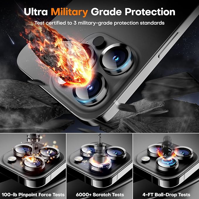 for iPhone 17 Pro/iPhone 17 Pro Max Camera Lens Protector, Tempered Glass - Image 5