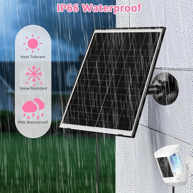 FUTUREZEN 10W Solar Panel for Ring Camera, DC 3.5×1.35mm & USB-C Solar Charger - Image 4
