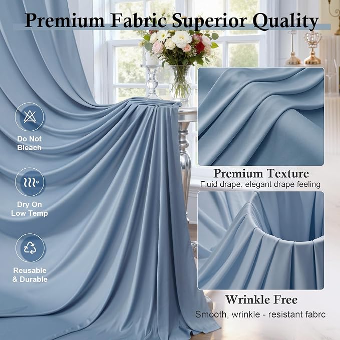 20ft x 15ft Dusty Blue Backdrop Curtains - Image 3