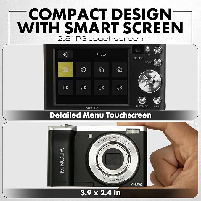 Minolta 56MP Dual Lens Digital Camera – 5X Optical Zoom, 5K Ultra HD Video - Image 7