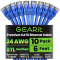 GearIT 10-Pack, Cat5e Ethernet Patch Cable 6 Feet by GEARit