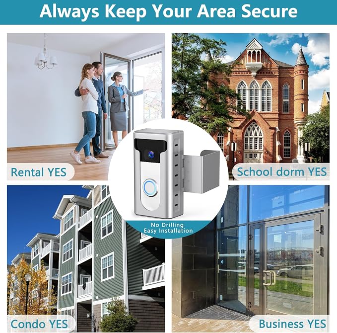 KIMILAR 2024 Upgrade Anti-Theft Video Doorbell Mount, Not Block Doorbell Motion - Image 8