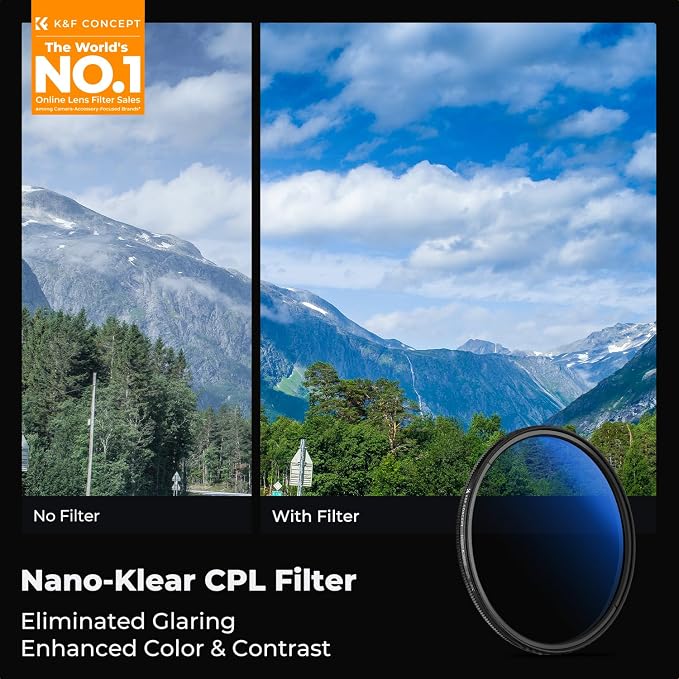 K&F CONCEPT 67mm Circular Polarizer Filter Ultra-Slim 18 Multi-Coated Optical - Image 2