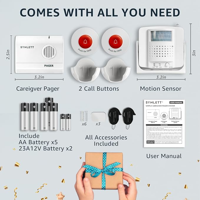 Caregiver Pager Wireless Call Buttons Motion Sensor Alarm Indoor - Image 7