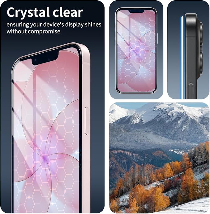 2+2-Pack Anti-Blue Light Tempered Glass Screen Protector & Camera Lens Protector - Image 9
