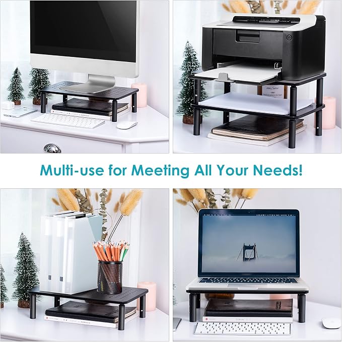 LOTEYIKE Monitor Riser Desktop Stand, Flat Screen TV Monitor Stand Riser - Image 7