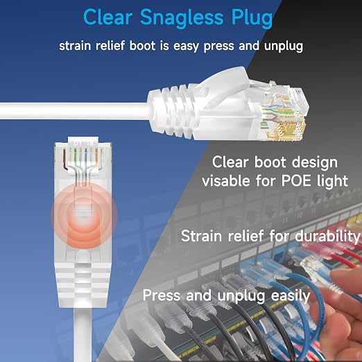 Cat6a Slim Ethernet Patch Cable 2 ft, Cat6a Patch Cable - Image 4