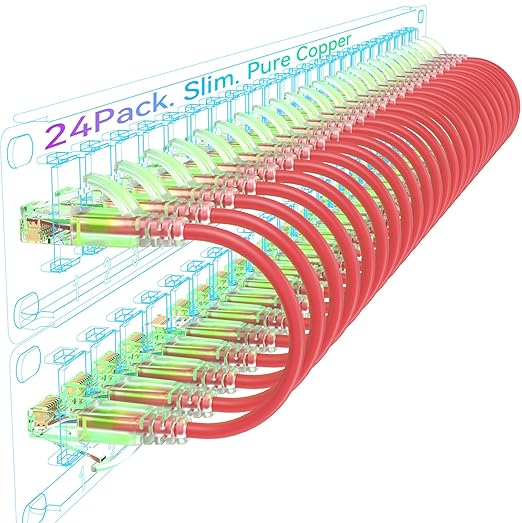 Sokqovt Cat6a Patch Cables Slim 6ft, Flexible Cat6 Ethernet Cable 10G 550MHZ by Unknown