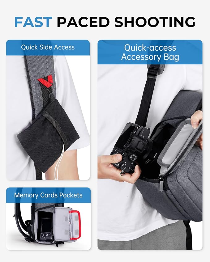 BAGSMART Camera Bag for DSLR, Waterproof Camera Backpacks for Photographers - Image 3