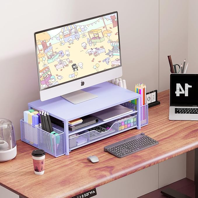 OPNICE Desk Organizers and Accessories, 2-Tier Computer Monitor Stand Riser - Image 5