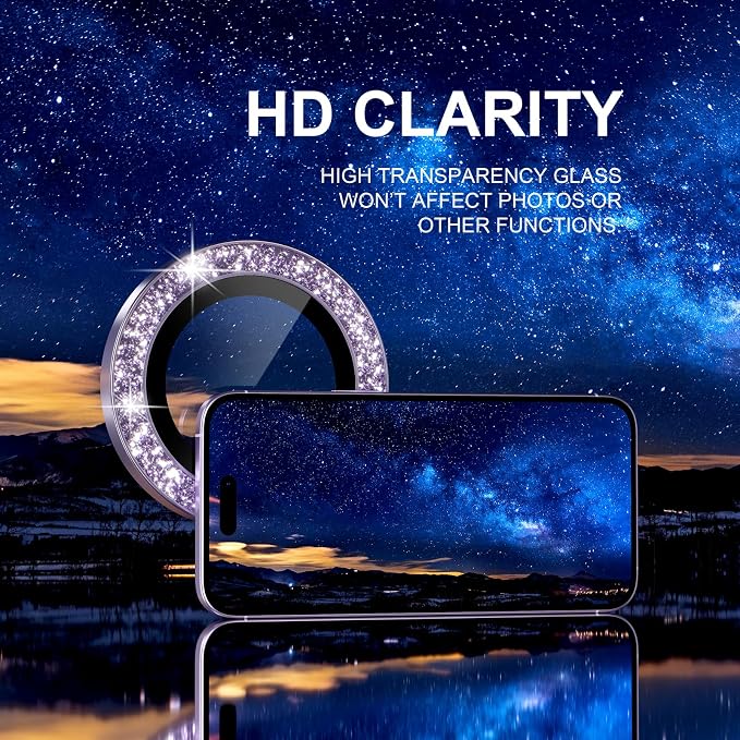 Choiche Compatible for iPhone 17 Camera Lens Protector Bling, 9H Tempered Glass - Image 5