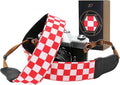 Padwa Lifestyle Red White Plaid Camera Strap by PadwaLifestyleCameraStrap