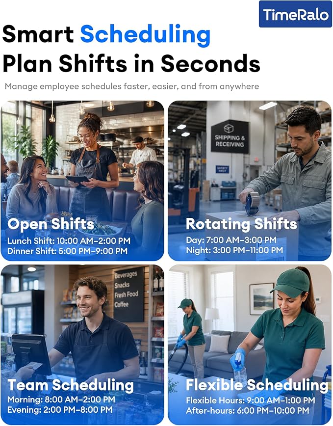 Cloud-Based Time Clock for Small Businesses, 3-in-1 Fingerprint Attendance - Image 4