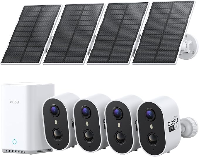 aosu Solar Security Cameras Wireless Outdoor, 2K HD Home Security Camera System by AOSUSecurityOffical
