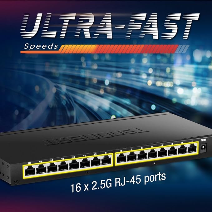 TRENDnet 16-Port Unmanaged 2.5G Desktop Network Ethernet Switch, 16 x 2.5Gb - Image 7